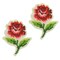 Carla Crosstitch Rose Iron-On Patch Applique/Patch 2 Pack 2 1/4" x 1 7/8"